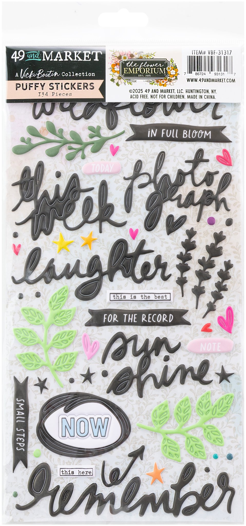 Bild von 49 And Market Puffy Stickers-The Flower Emporium