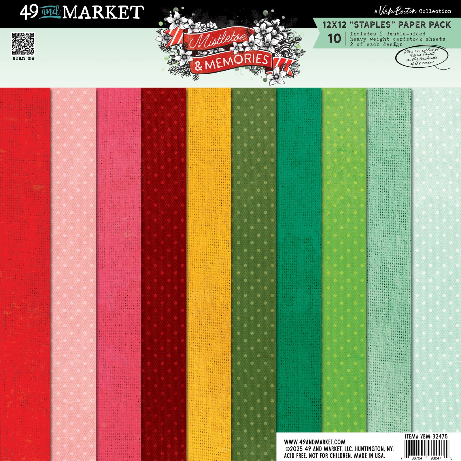 Bild von 49 And Market Staples Pack 12"X12"-Mistletoe And Memories