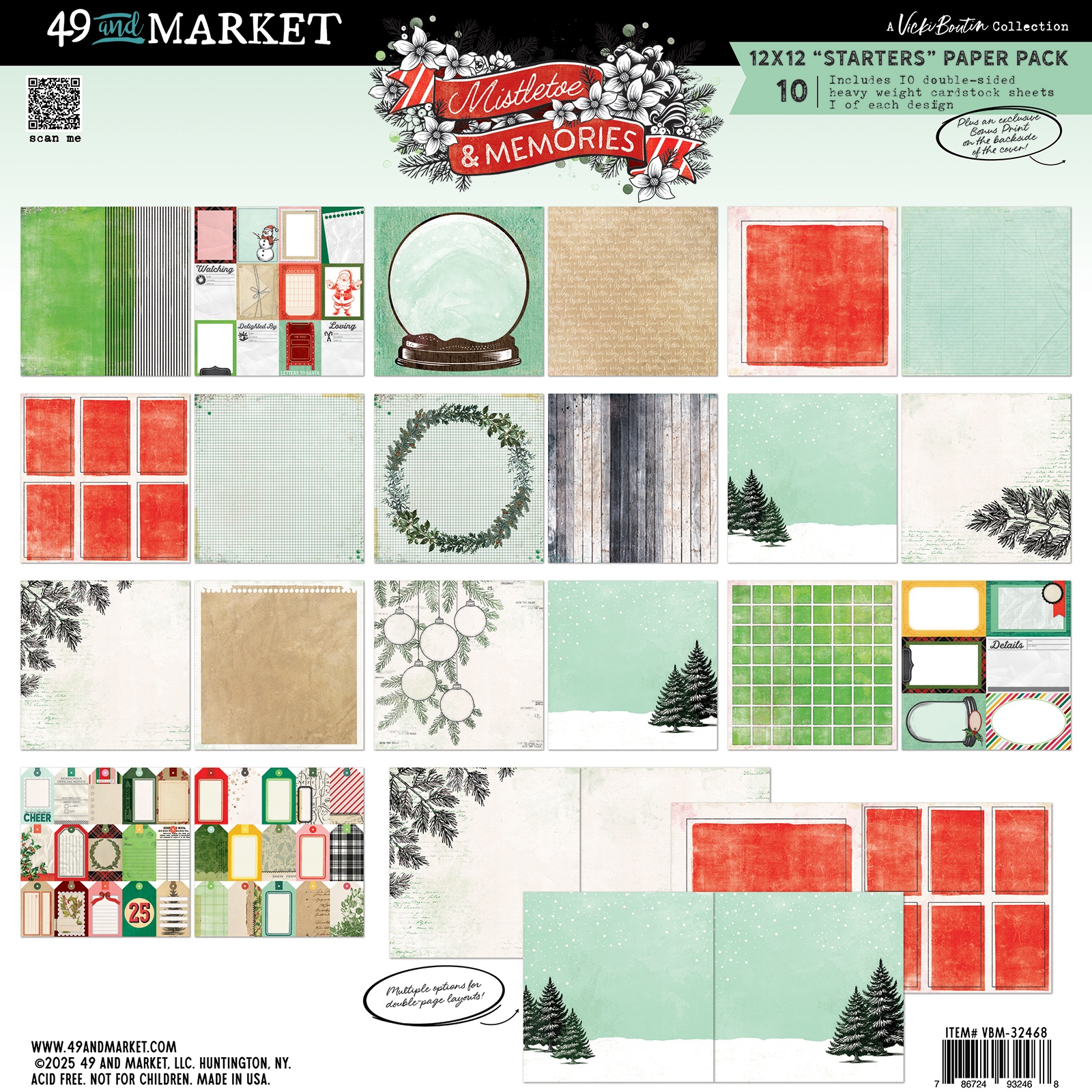 Bild von 49 And Marekt Starters Collection Pack 12"X12"-Mistletoe And Memories