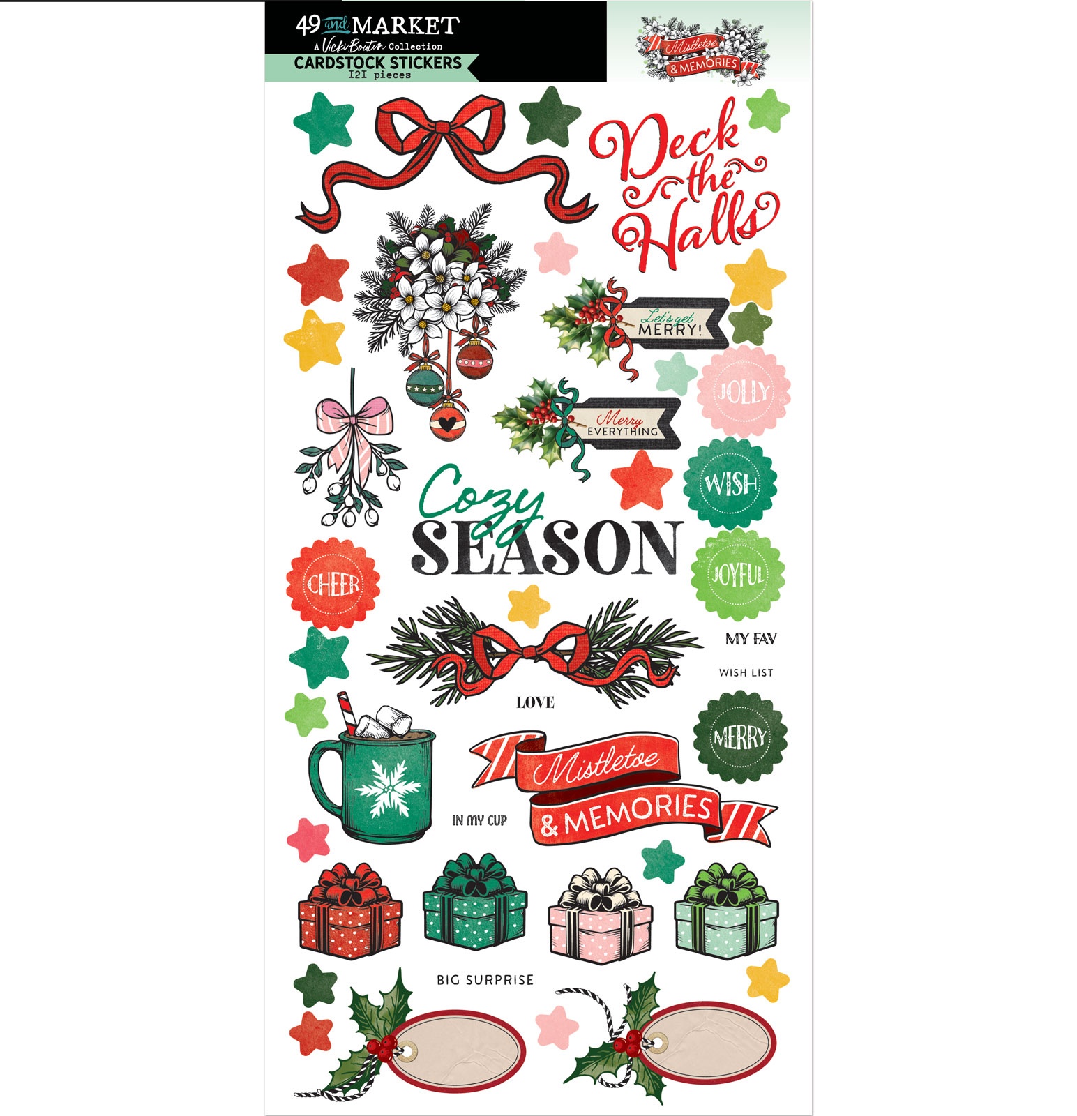 Bild von 49 And Market Cardstock Stickers-Mistletoe And Memories