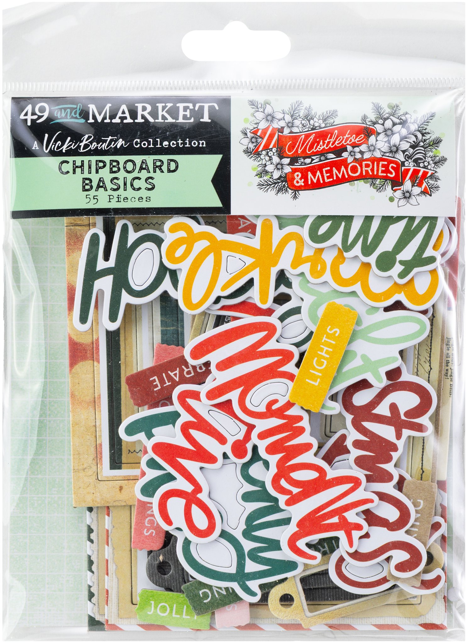 Bild von 49 And Market Chipboard Set-Basics, Mistletoe And Memories