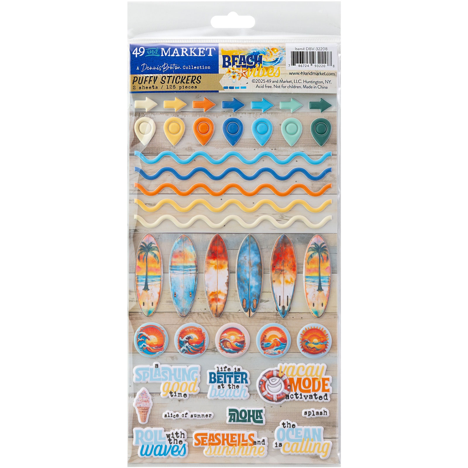 Bild von 49 And Market Puffy Stickers-Beach Vibes