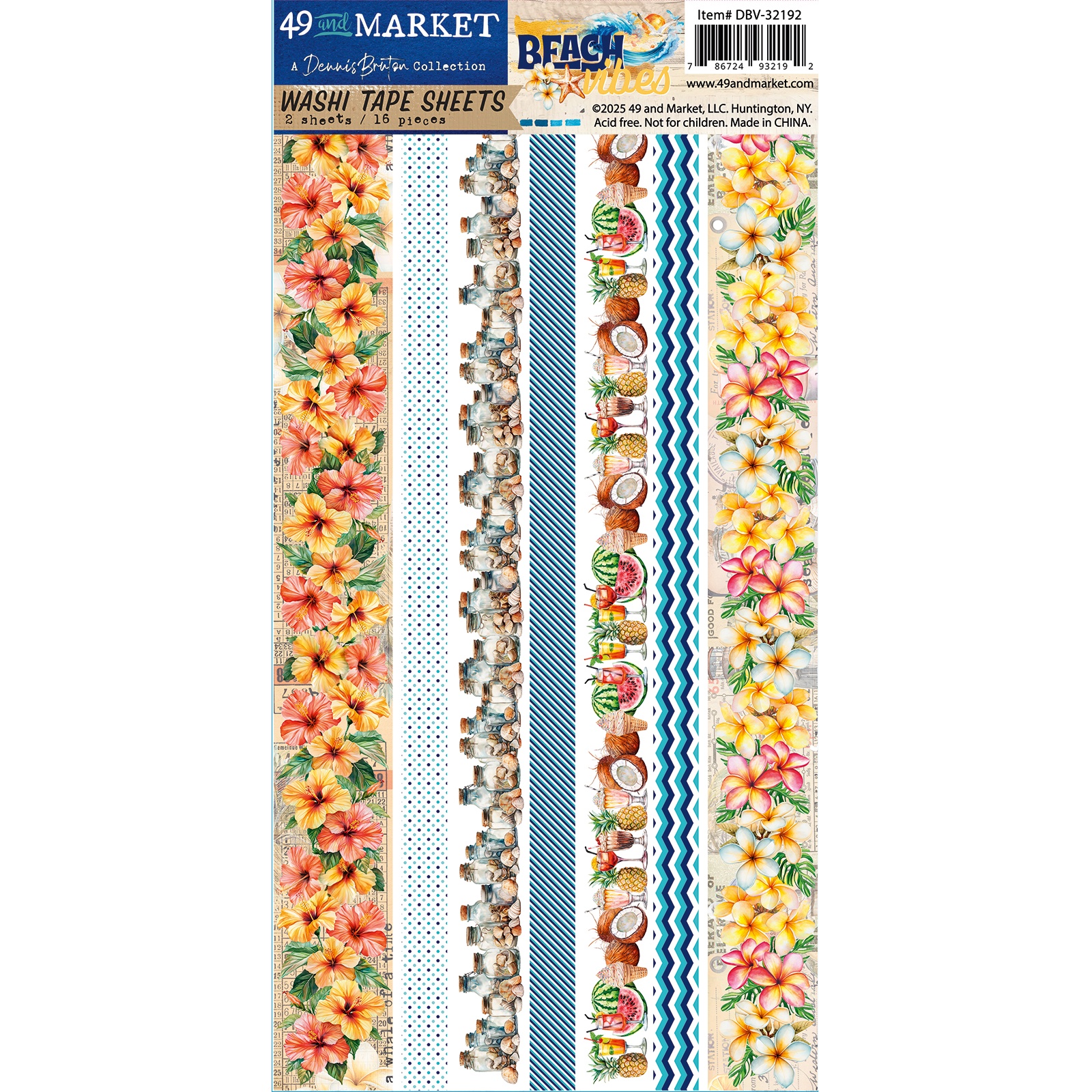 Bild von 49 And Market Washi Tape Sheets-Beach Vibes