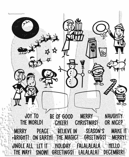 Bild von Tim Holtz Cling Stamps 7"X8.5"-Christmas Cartoons