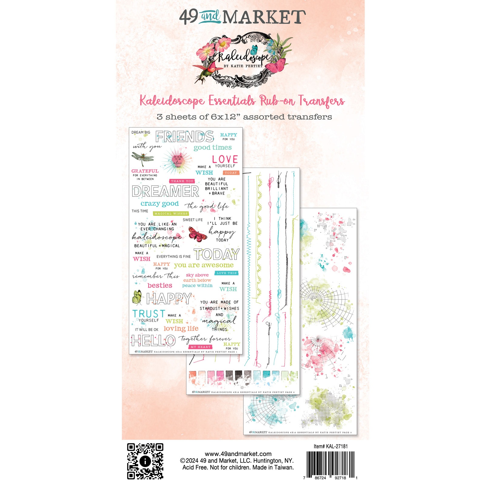 Bild von 49 And Market Rub-On Transfer Set-Essentials, Kaleidoscope