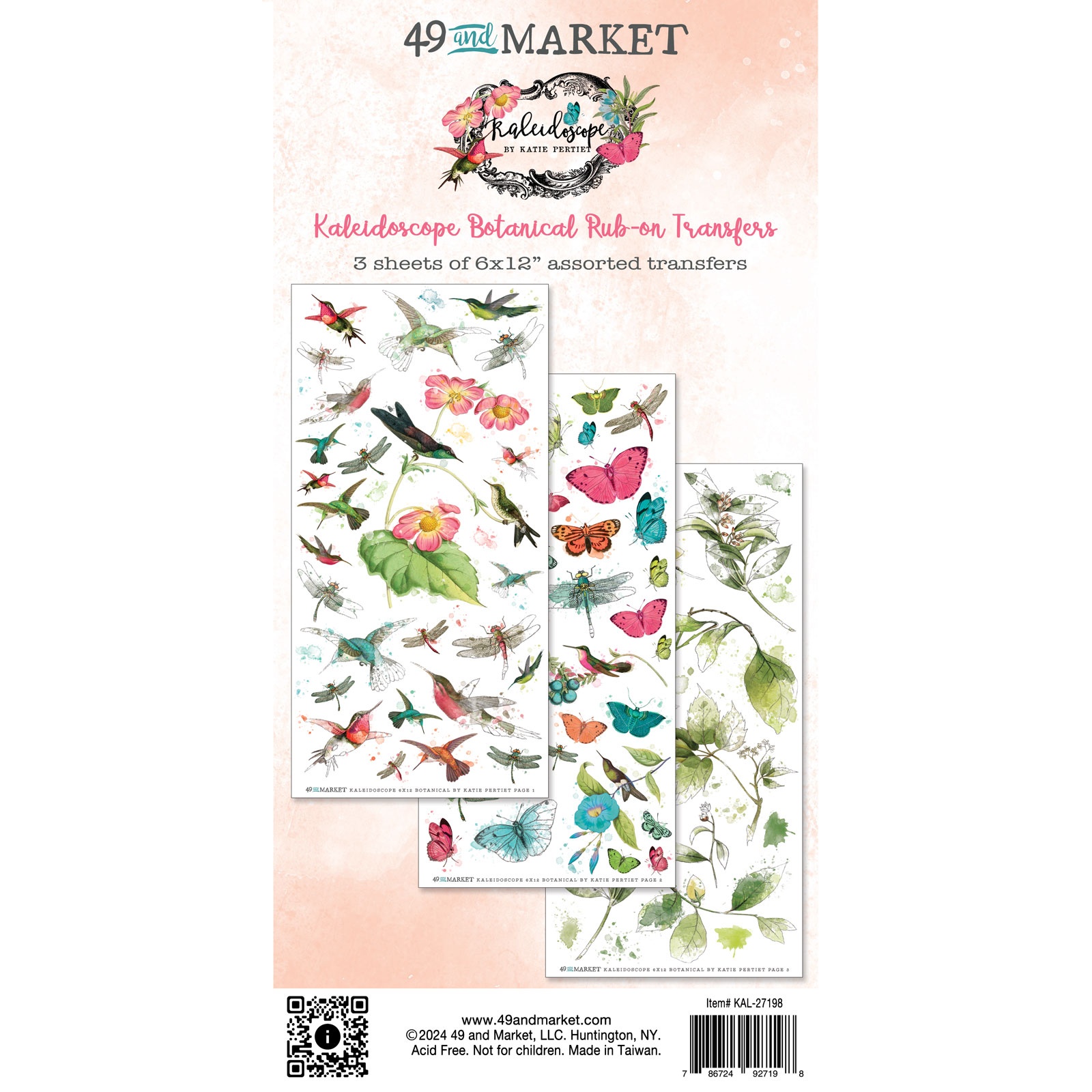 Bild von 49 And Market Rub-On Transfer Set-Botanical, Kaleidoscope