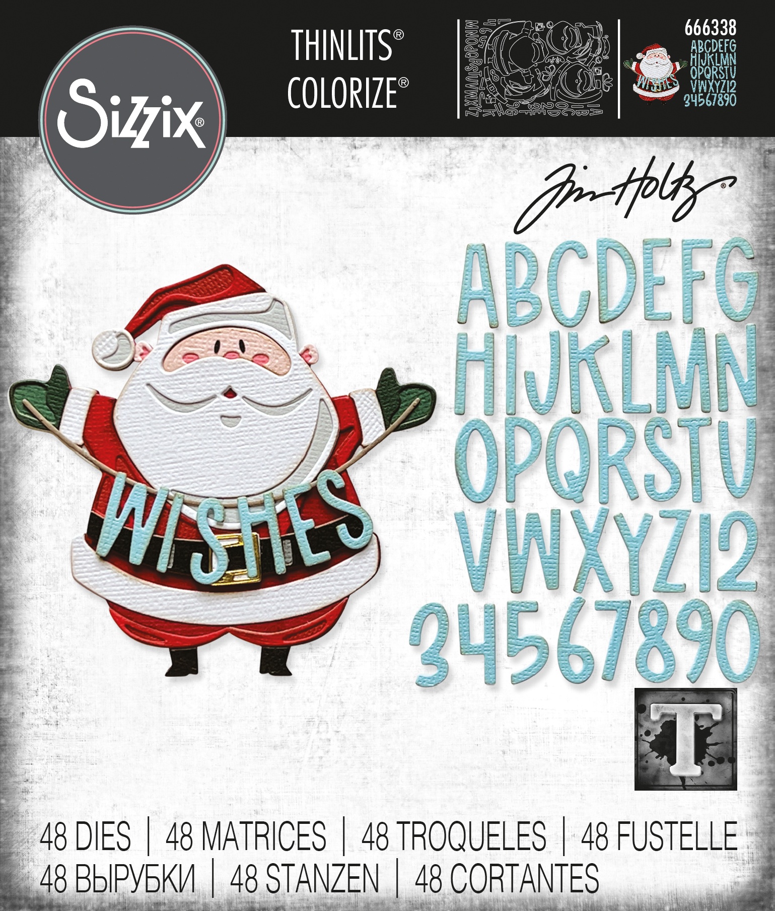 Bild von Sizzix Thinlits Dies By Tim Holtz 49/Pkg-Santa Greetings Colorize