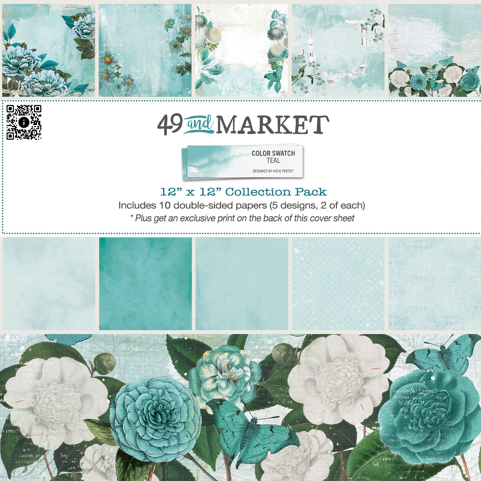 Bild von 49 And Market Collection Pack 12"X12"-Color Swatch: Teal
