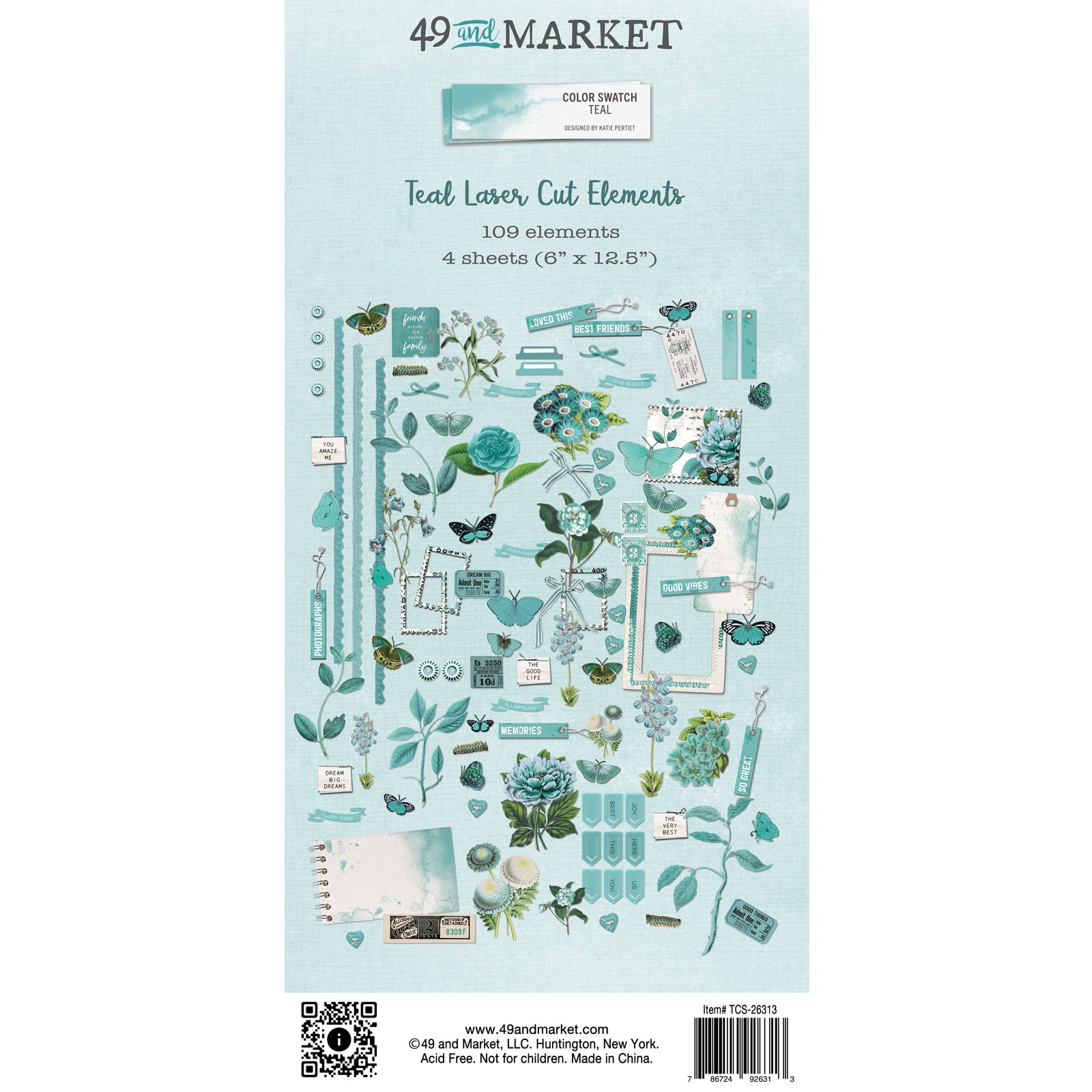 Bild von Color Swatch: Teal Laser Cut Outs-Elements