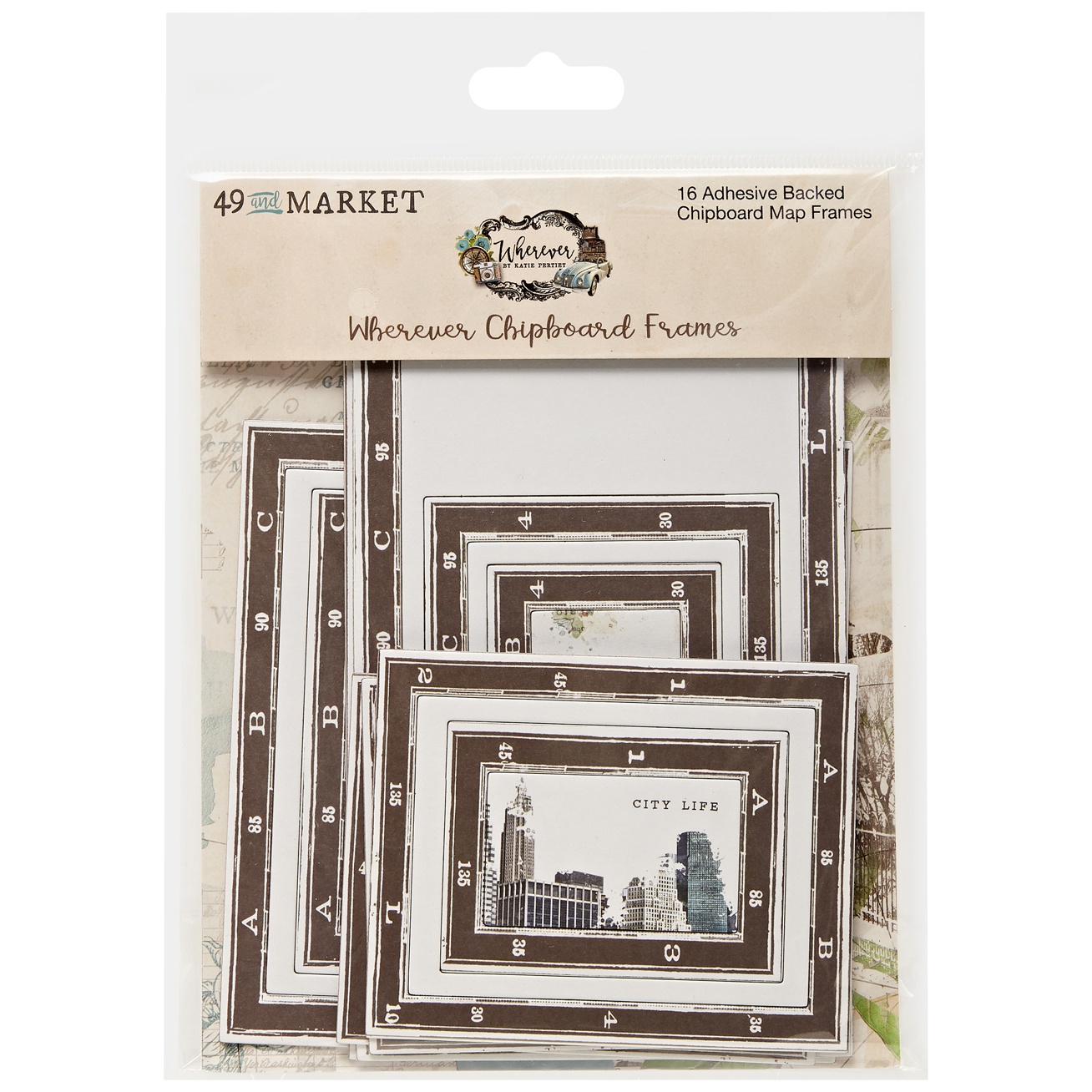 Bild von 49 And Market Chipboard Set-Map Frames, Wherever