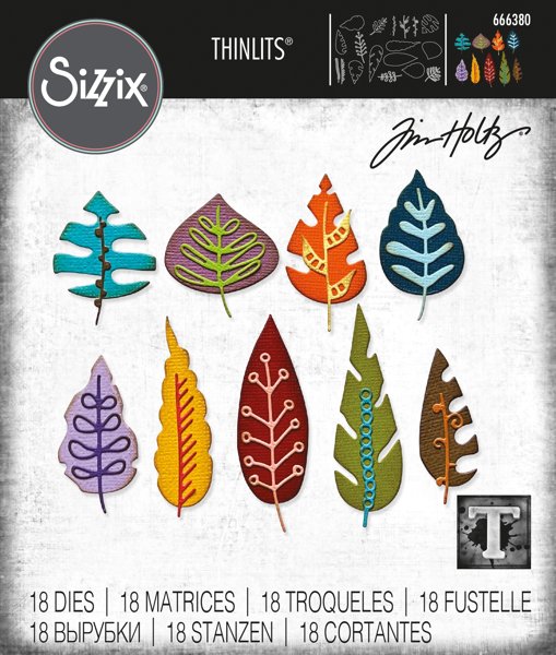 Bild von Sizzix Thinlits Dies By Tim Holtz 18/Pkg-Artsy Leaves