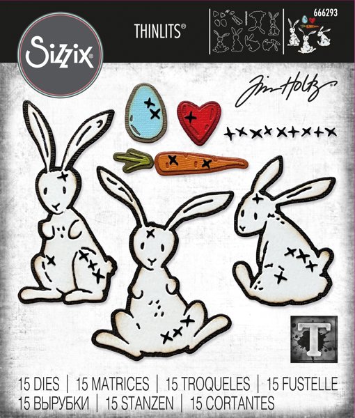 Bild von Sizzix Thinlits Dies By Tim Holtz 15/Pkg-Bunny Stitch