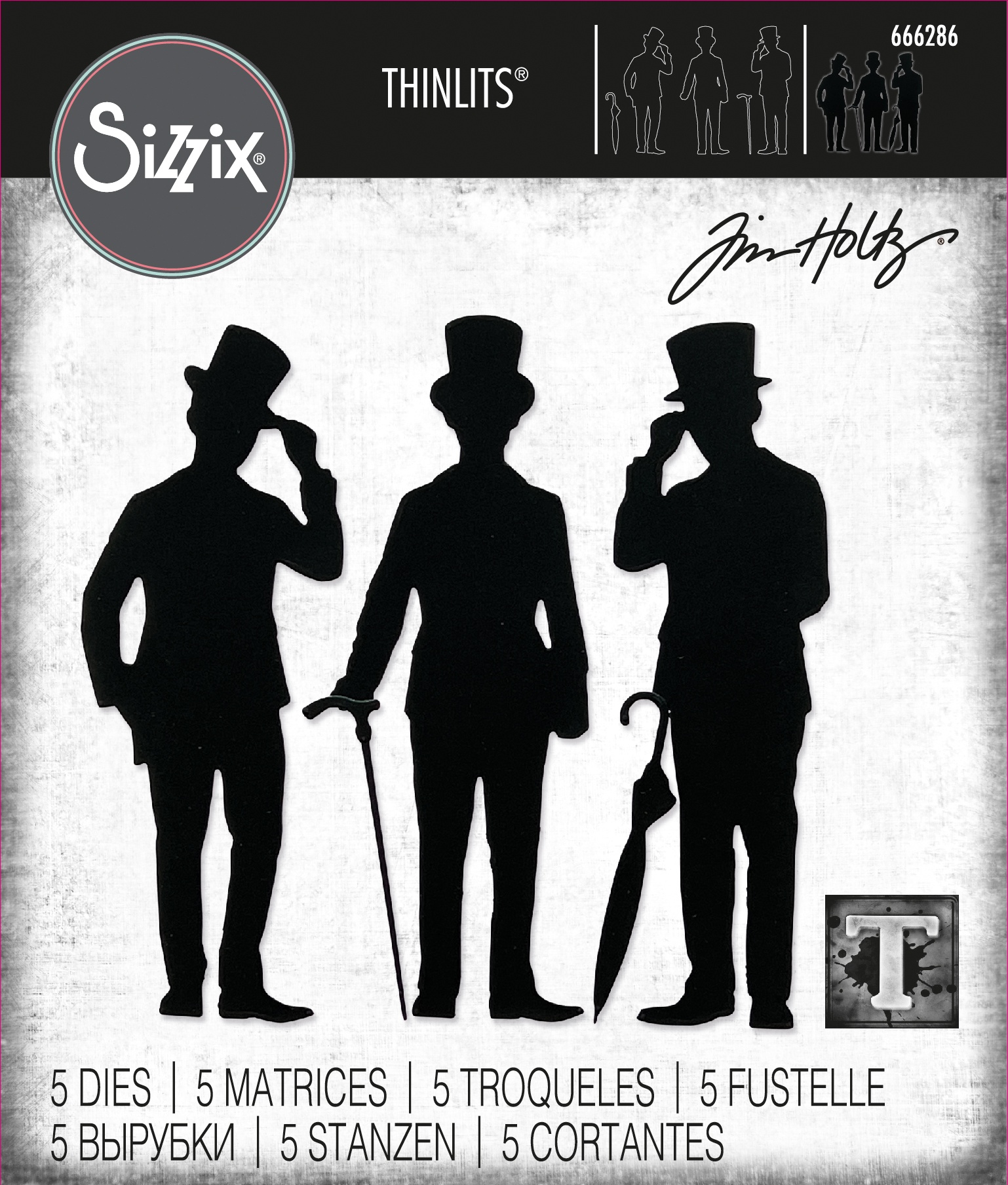 Bild von Sizzix Thinlits Dies By Tim Holtz 5/Pkg-Gentlemen