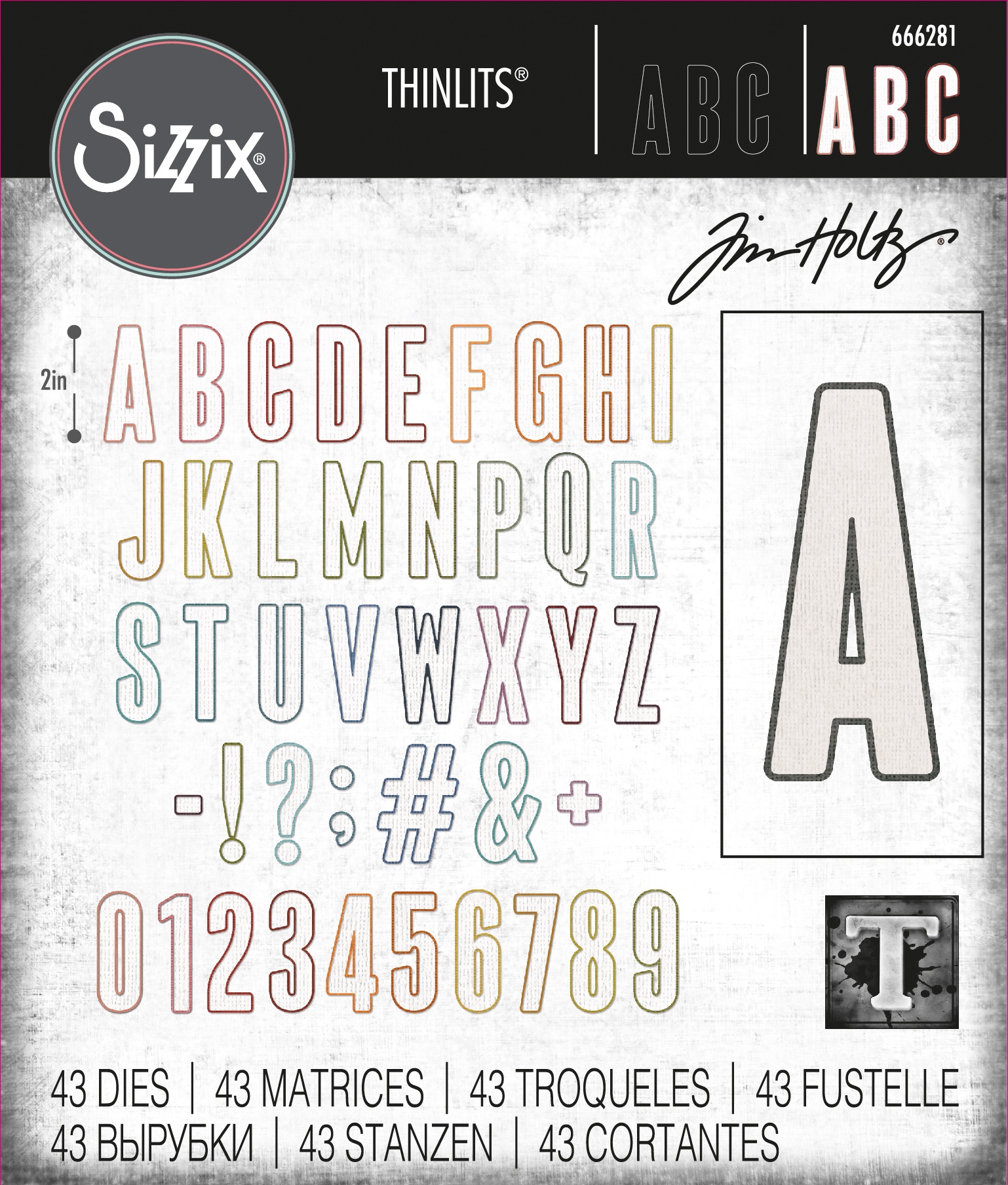 Bild von Sizzix Thinlits Dies By Tim Holtz 43/Pkg-Alphanumeric Bulletin