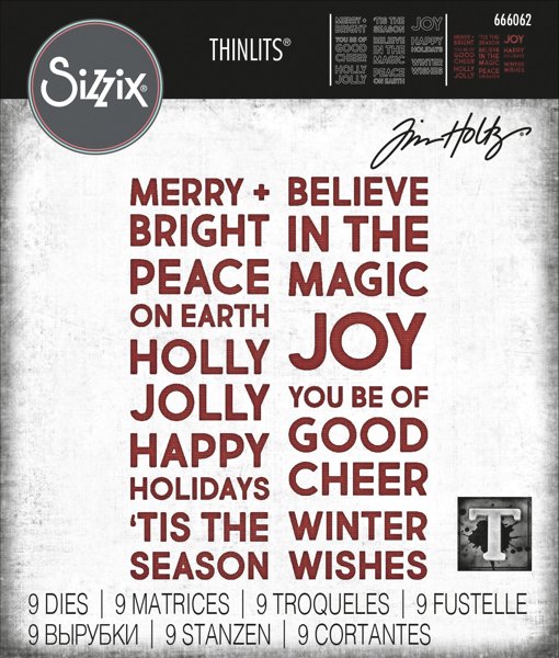 Bild von Sizzix Thinlits Dies By Tim Holtz 9/Pkg-Bold Text Christmas