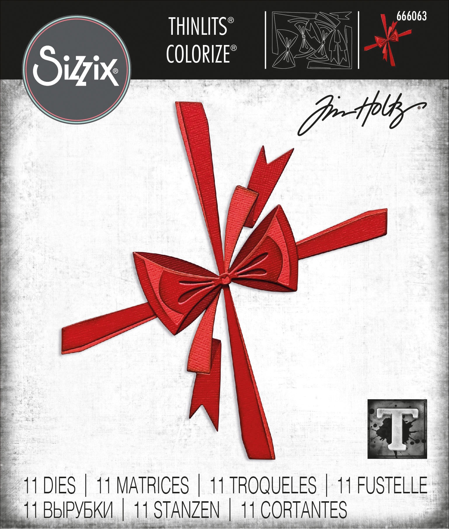 Bild von Sizzix Thinlits Dies By Tim Holtz 11/Pkg-Bowtied Colorize