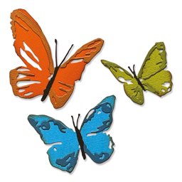 Bild von Sizzix Thinlits Dies By Tim Holtz 3/Pkg-Brushstroke Butterflies