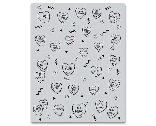 Bild von Candy Hearts - Peek-a-Boo Cling Stamp by Hero Arts