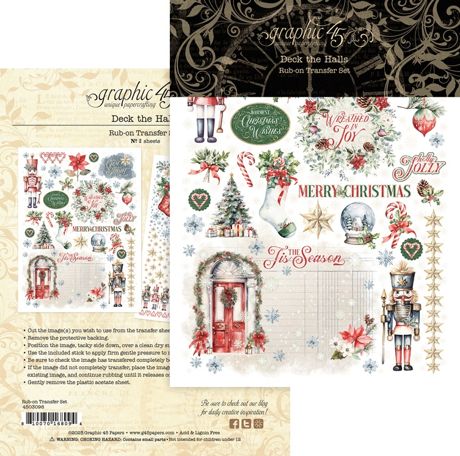 Bild von Deck The Halls Rub-on Transfer Set by Graphic 45