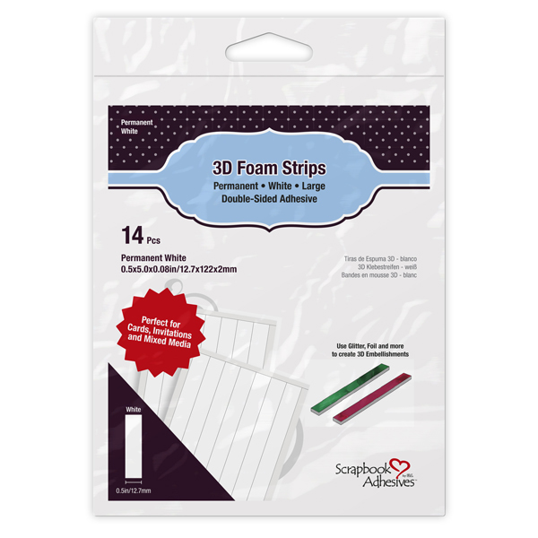 Bild von 3D Foam Strips Large White Permanent