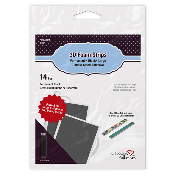 Bild von 3D Foam Strips Large Black Permanent
