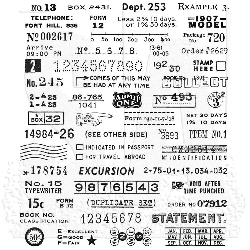 Bild von Tim Holtz Cling Stamps 7"X8.5"- TIDBITS