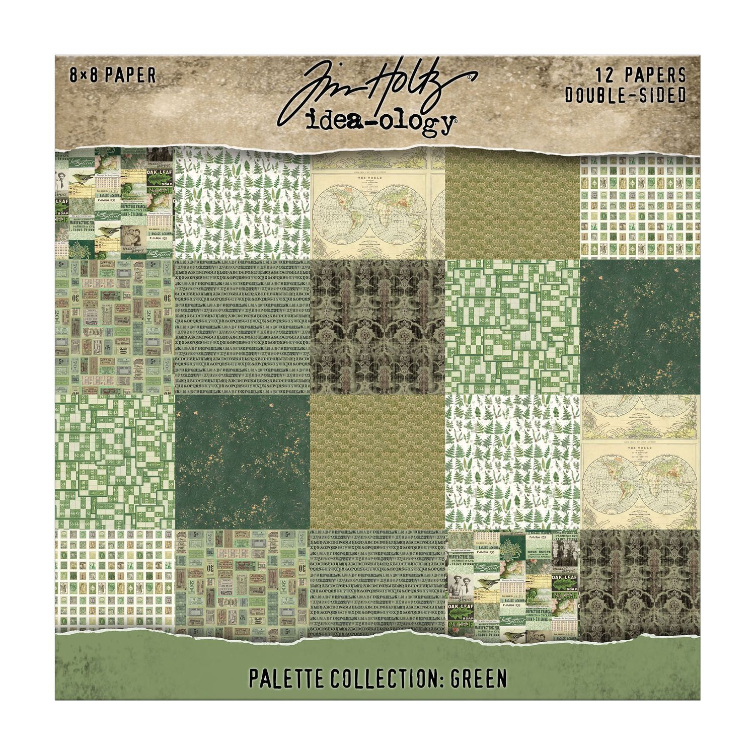 Bild von Idea-Ology Green Palette Paper Collection 8x8 by Tim Holtz