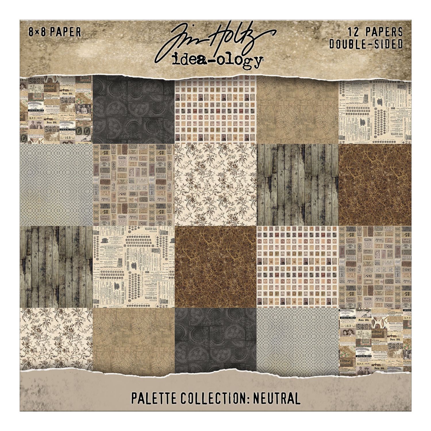 Bild von Idea-Ology Neutral Palette Paper Collection 8x8 by Tim Holtz