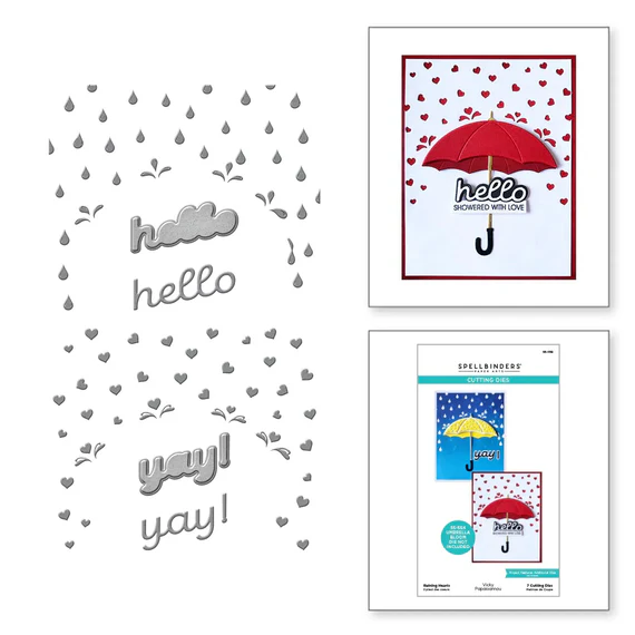 Bild von Spellbinders Raining Hearts Etched Dies