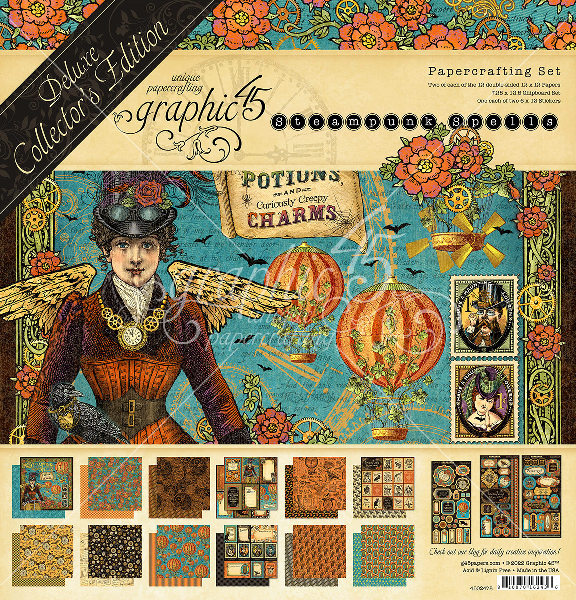 Steampunk Spells -Graphic 45 Deluxe Collector's Edition Pack 12"X12"