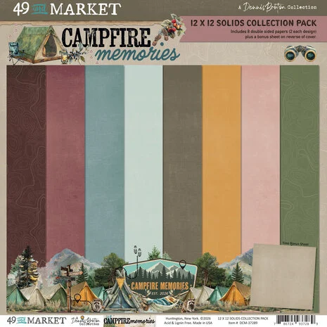 Campfire Memories - 49 And Market Solids Collection Pack 12"X12"