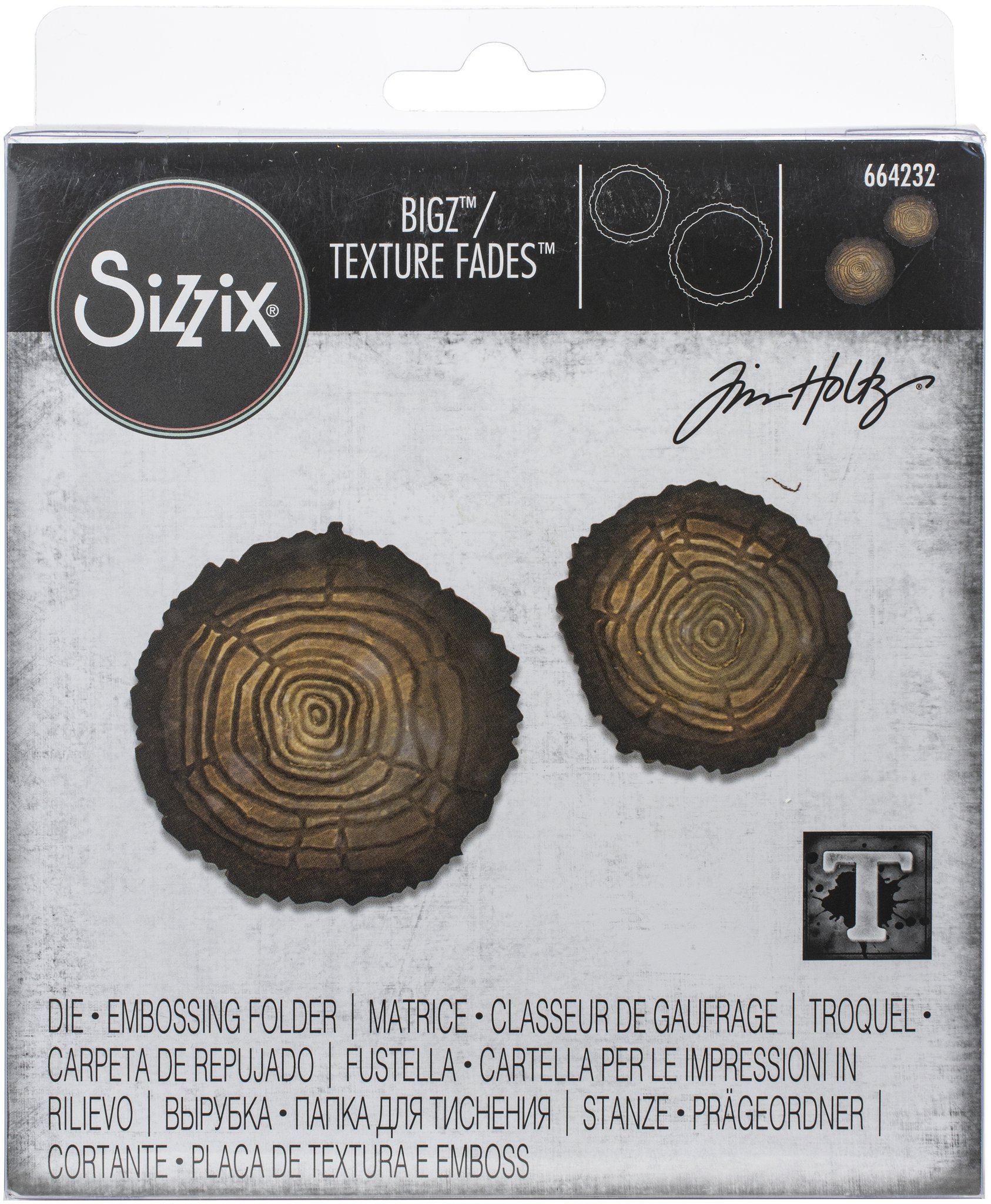 Bild von Sizzix Bigz Die W/Texture Fades By Tim Holtz-Mini Tree Rings