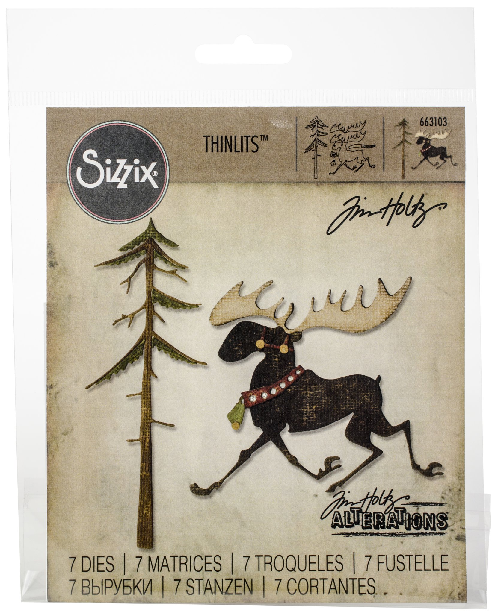 Bild von Sizzix Thinlits Dies By Tim Holtz 12/Pkg-Merry Moose