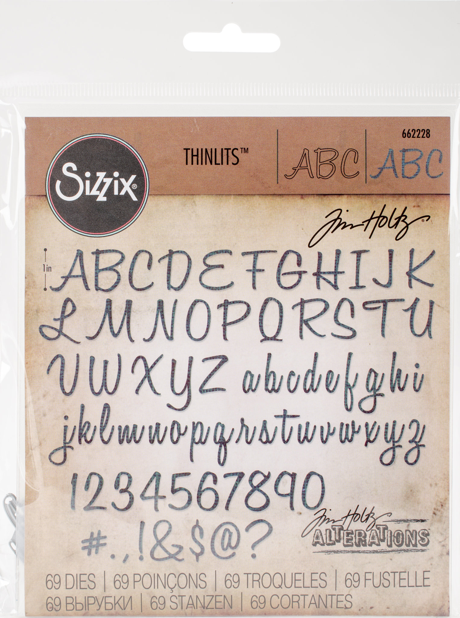 Alphanumeric Script (Tin Tall) - Sizzix Thinlits Dies By Tim Holtz