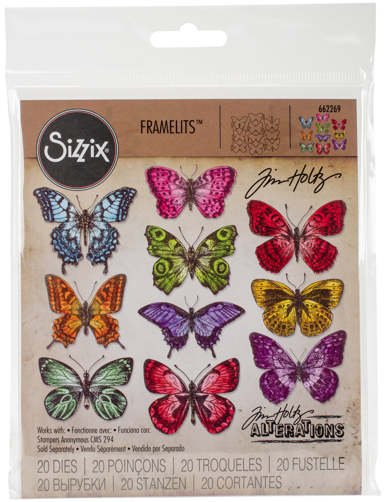 Bild von Sizzix Framelits Dies By Tim Holtz 20/Pk-Flutter By