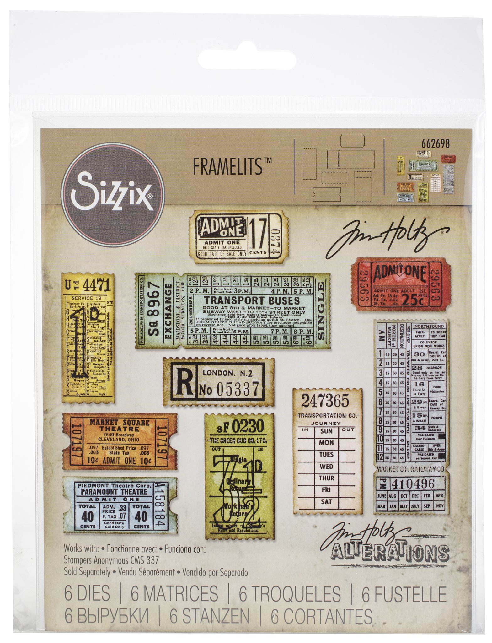 Bild von Sizzix Thinlits Dies By Tim Holtz -Ticket Booth