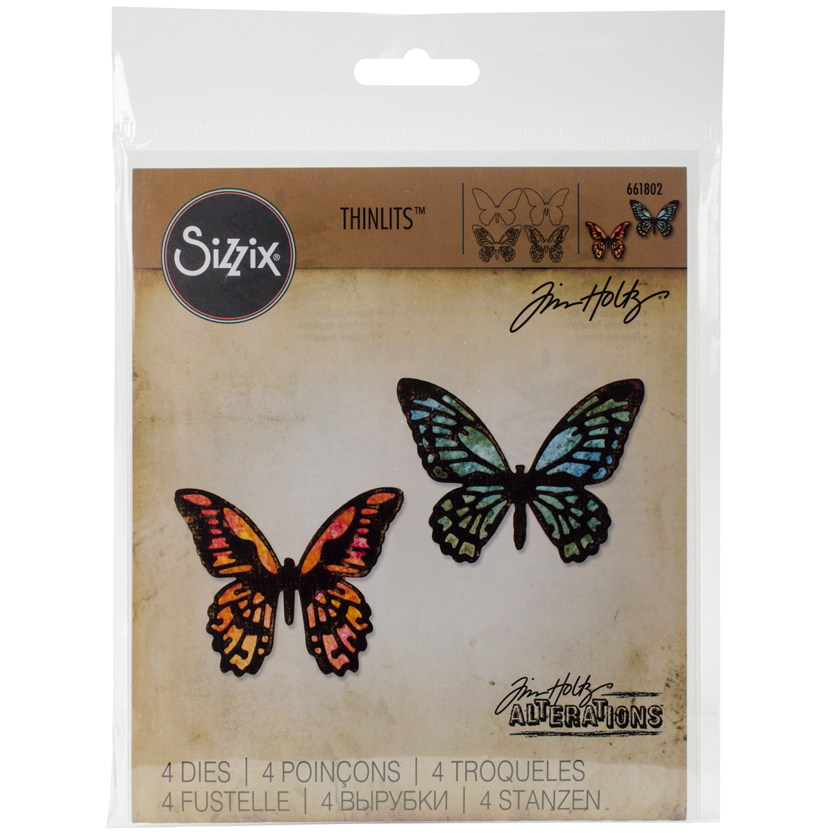 Bild von Sizzix Thinlits Dies By Tim Holtz 4/Pkg-Mini Detailed Butterflies