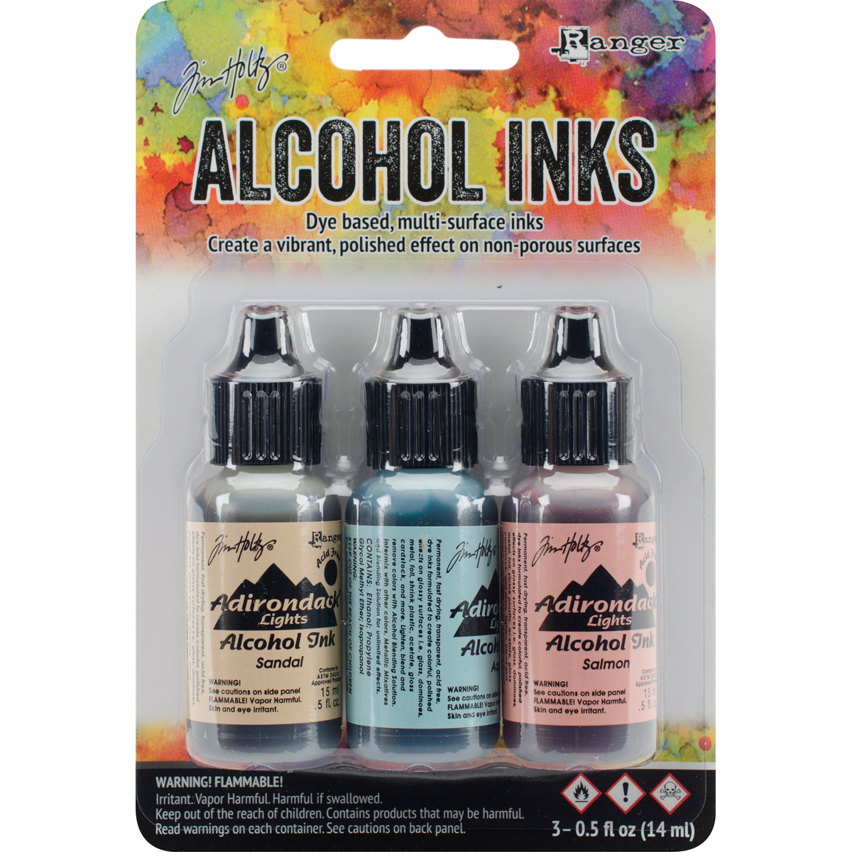 Bild von Tim Holtz Alcohol Ink .5oz 3/Pkg-Lakeshore-Sandal/Aqua/Salmon