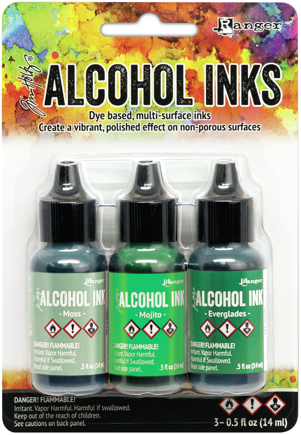 Bild von Tim Holtz Alcohol Ink .5oz 3/Pkg-Mint/Green Spectrum