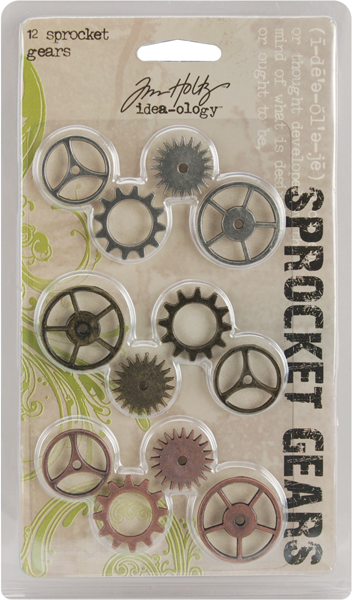 Bild von Idea-Ology Metal Sprocket Gears .75" To 1" 12/Pkg-Antique Nickel, Brass & Copper