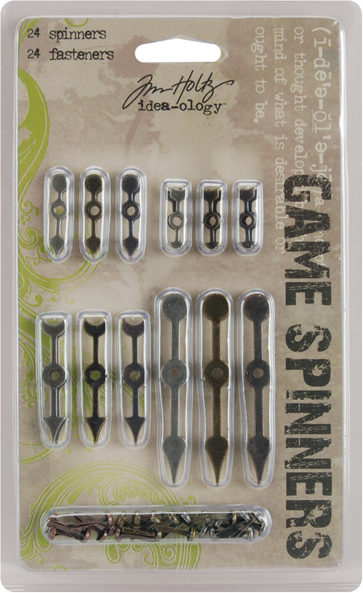Bild von Idea-Ology Metal Game Spinners W/Brads .75" To 2.25" 24/Pkg-Antique Nickel, Brass & Copper