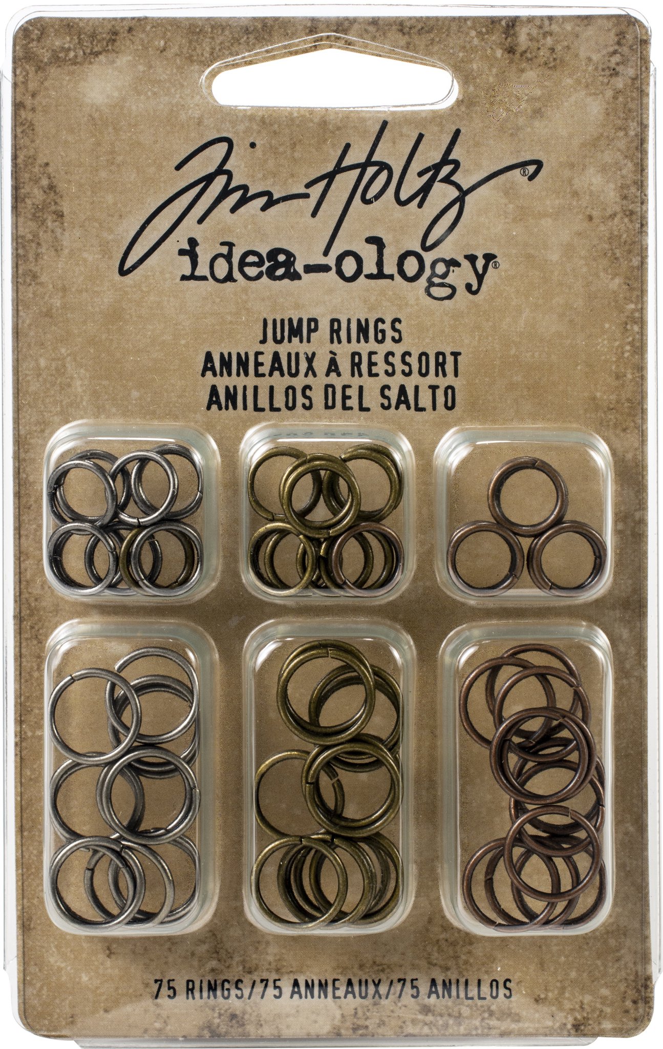 Bild von Idea-Ology Metal Jump Rings 8mm & 10mm 75/Pkg-Antique Nickel, Brass & Copper