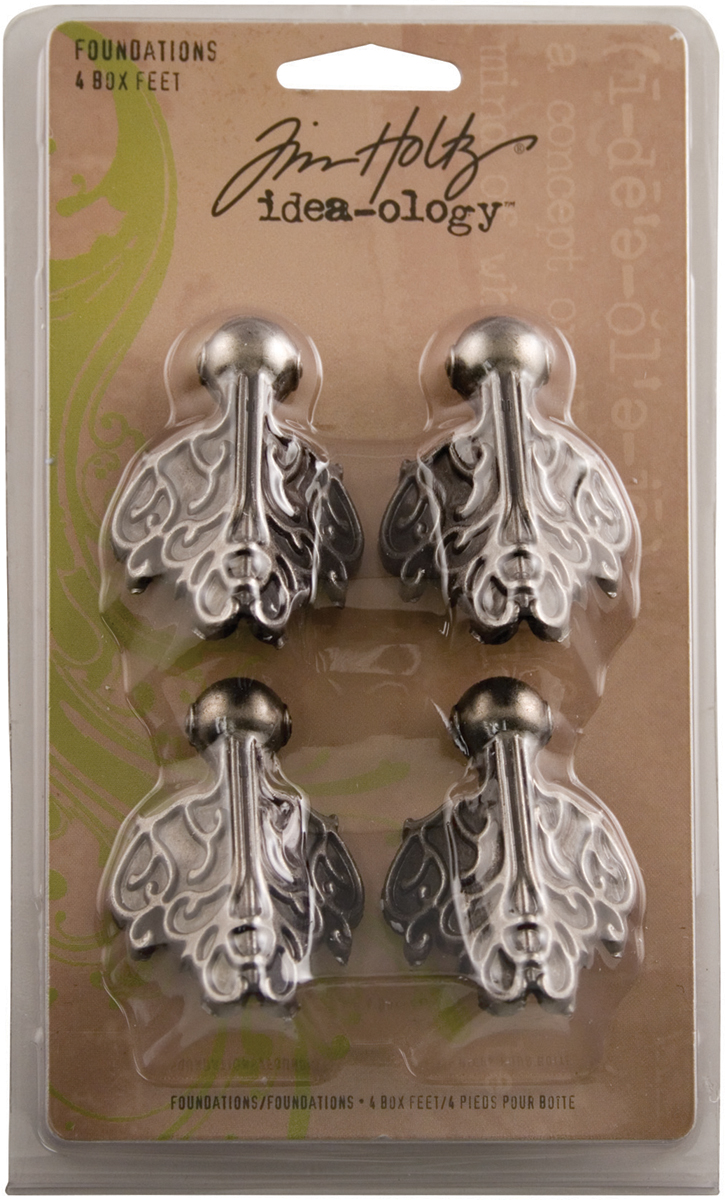 Bild von Idea-Ology Metal Foundations Box Feet 1.5"X2" 4/Pkg-Antique Nickel