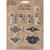 Bild von Idea-Ology Metal Locket Keys & Keyholes 8/Pkg-Antique Nickel, Brass & Copper