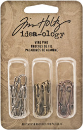 Bild von Idea-Ology Metal Wire Pins .25"X1" 18/Pkg-Antique Nickel, Brass & Copper
