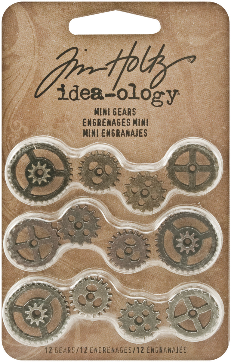 Bild von Idea-Ology Metal Mini Gears .5" To .75" 12/Pkg-Antique Nickel, Brass & Copper