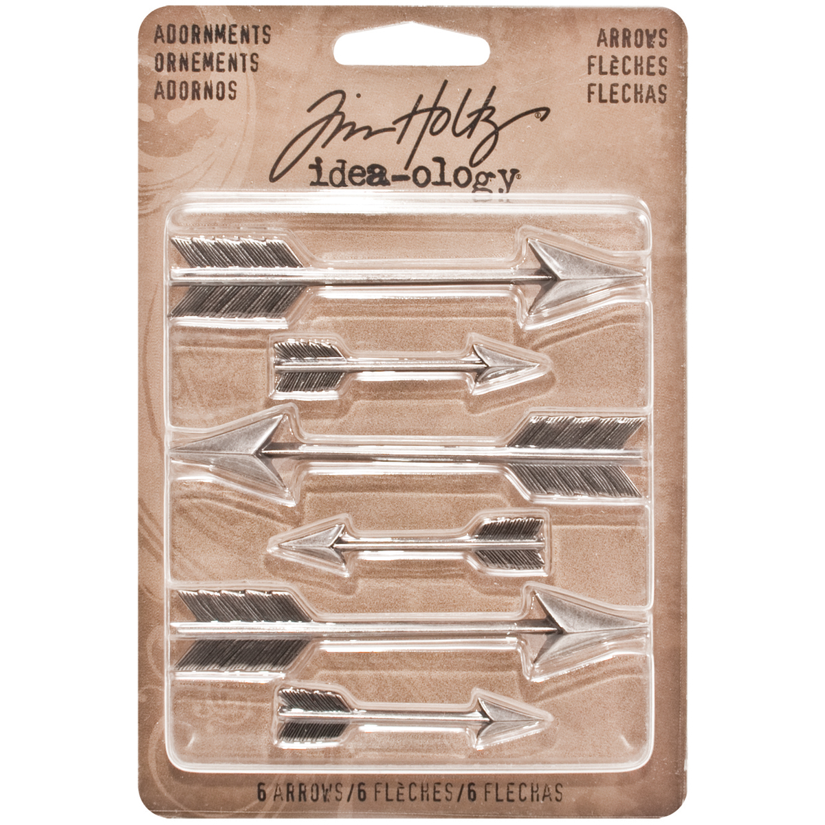 Bild von Idea-Ology Metal Adornments 1.5" & 3" 6/Pkg-Antique Nickel Arrow