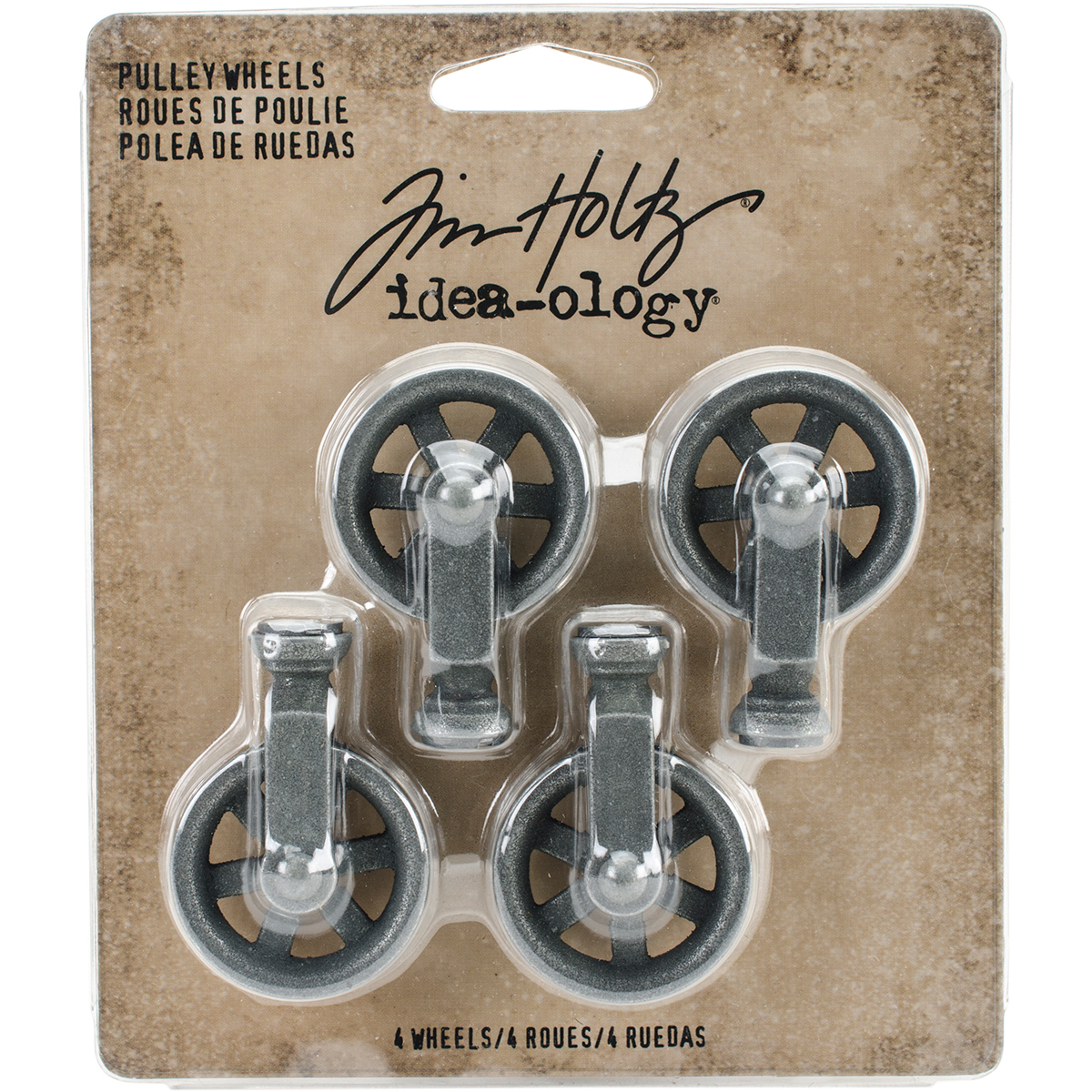 Bild von Idea-Ology Metal Mini Pulley Wheels 4/Pkg- 