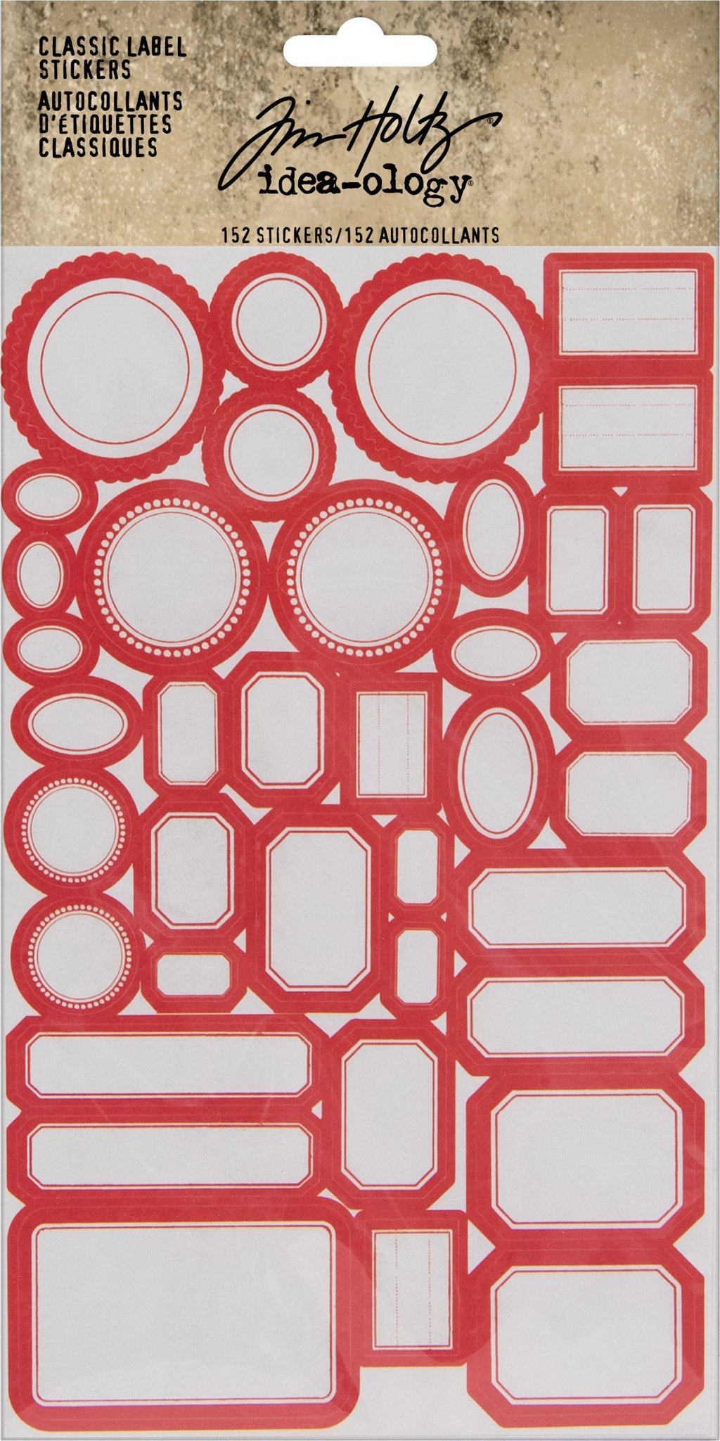 Bild von Idea-Ology Classic Label Stickers 152/Pkg-Red/White
