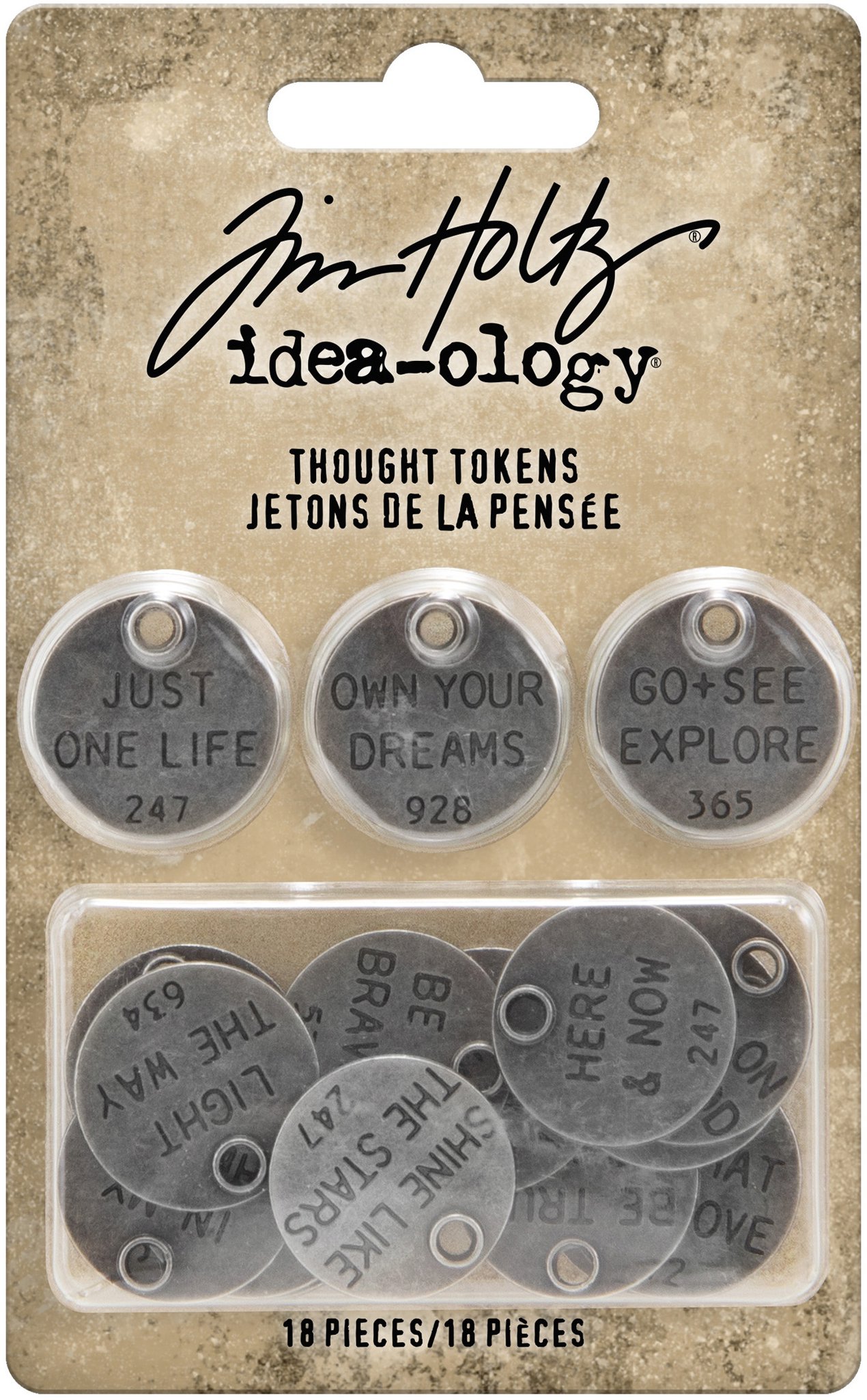 Bild von Idea-Ology Metal Adornments 18/Pkg-Thought Tokens